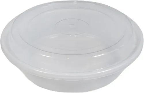 8" Plastic Round Combo Container - White