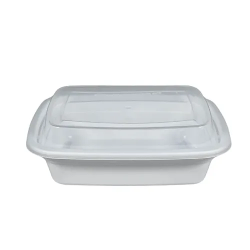 12oz Rectangle Plastic Container - White